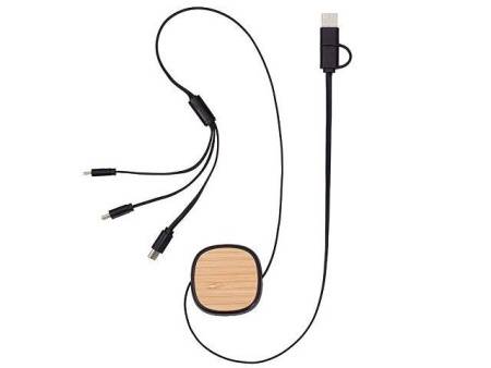 Универсальный кабель с ретрактором 3-в-1 «Retrax», черный