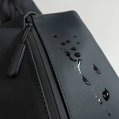 Сумка на плечо  водостойкая "Sling", чёрный, 33 х 18 х11 см, 100%  полиуретан