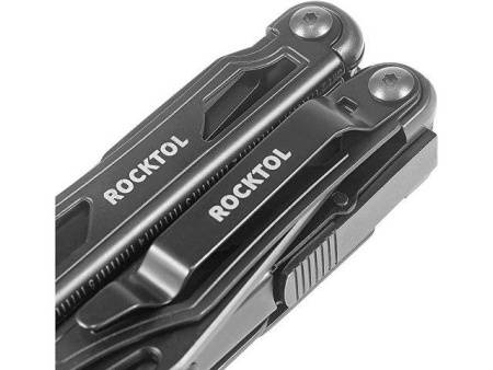 Нож-мультитул Rocktol 12 в 1, кожаный чехол, черный