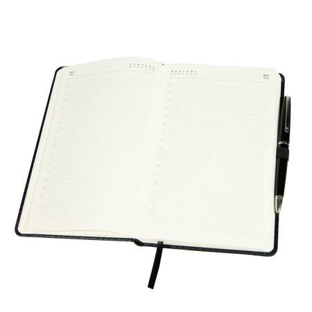 Ежедневник недатированный Barry, А5,  бирюзовый металлик, кремовый блок, без обреза