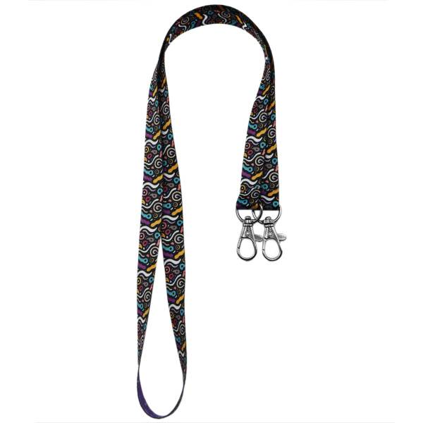 Ланъярд полноцветный Эл с двумя карабинами