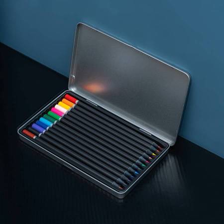 Набор цветных карандашей PROFESSIONAL, 12 цветов,  в металлической коробке, дерево