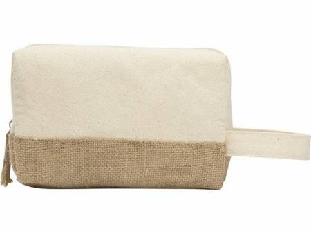 Косметичка "Jute" с ручкой из хлопка и джута, натуральный
