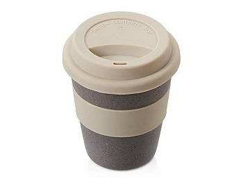 Стакан с силиконовой крышкой "Cafe", beige