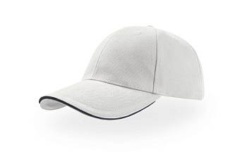 Бейсболка "LIBERTY SANDWICH",6 клиньев,сэндвич,металлич.застежка,белый/т-синий,100% хлопок,250 г/м2