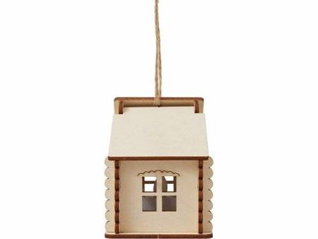 Подвеска с подсветкой домик (с мерцающей свечкой)