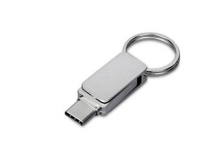 USB 2.0- флешка «Mercury» на 8 Гб с поворотным механизмом и дополнительным разъемом Type-C