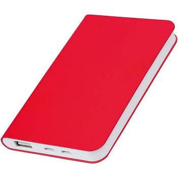 Универсальный аккумулятор "Silki" (5000mAh),красный, 7,5х12,1х1,1см, искусственная кожа,плас Универсальный аккумулятор "Silki" (5000mAh),красный, 7,5х12,1х1,1см, искусственная кожа,плас