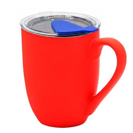 Кружка с крышкой Velvet Duo, софт-тач