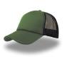 Бейсболка "RAPPER", 5 клиньев, пластиковая застежка, зеленый с белым, 100% п/э