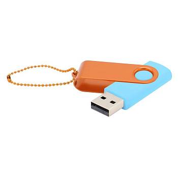 Флешка Designer To Go 2.0 USB 16Gb, голубой/оранжевый Флешка Designer To Go 2.0 USB 16Gb, голубой/оранжевый
