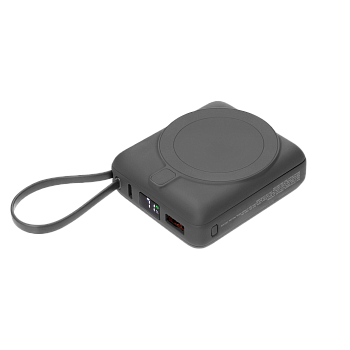 Внешний аккумулятор с подсветкой Ritter PD 10000mAh с функцией беспроводной зарядки 15W, серый