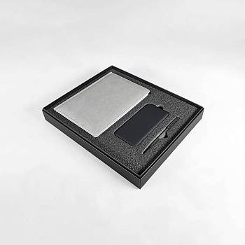 Набор подарочный BLISS: ежедневник, ручка и power bank в коробке  с ложементом