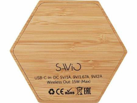 Беспроводное зарядное устройство «Gex», 15 Вт, бамбук