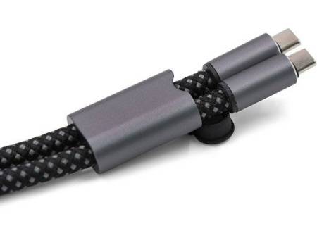 Ремешок-держатель для телефона с зарядным кабелем USB-C - USB-C «Lany Wristband Charge Eco», серый