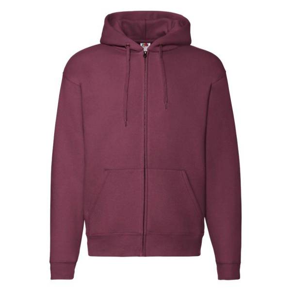 Толстовка "PREMIUM HOODED SWEAT JACKET", бордовый_L, 70% х/б, 30% п/э