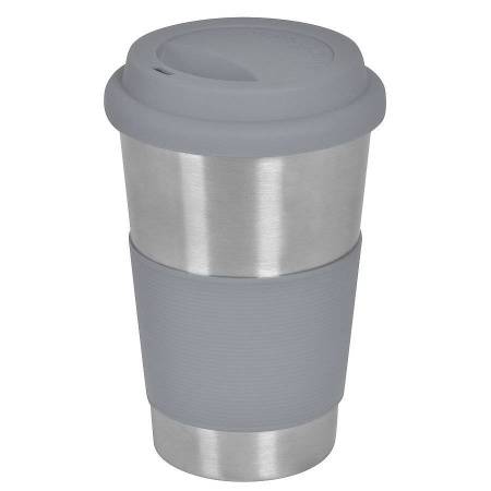 Термокружка   "Утро", 350 мл,  серый,  металл/силикон, лазерная гравировка