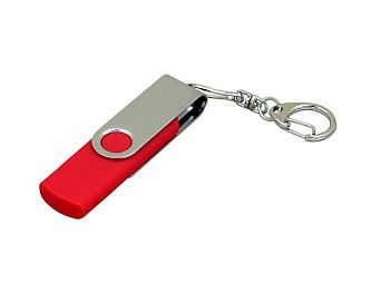 Флешка с поворотным механизмом, c дополнительным разъемом Micro USB, 64 Гб, красный Флешка с поворотным механизмом, c дополнительным разъемом Micro USB, 64 Гб, красный