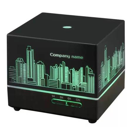 Светодиодный увлажнитель Wisdom с подсветкой гравировки, черный