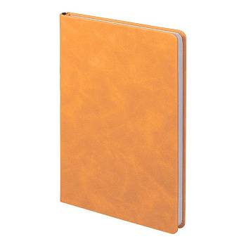 Ежедневник недатированный Muse, оранжевый, А5, с декоративной черной полосой, блок в линейку