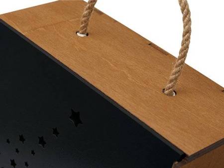 Подарочная коробка из фанеры Constellation 330х220х100 мм, фанера 6 мм, крышка на выдвижных пазах черная ЛХДФ 3 мм, бечевка Подарочная коробка из фанеры Constellation 330х220х100 мм, фанера 6 мм, крышка на выдвижных пазах черная ЛХДФ 3 мм, бечевка