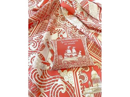 Платок "Русская резьба по кости"