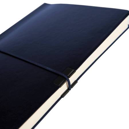 Ежедневник недатированный Save , A5, темно-синий,  рециклированная кожа, кремовый блок, подарочная