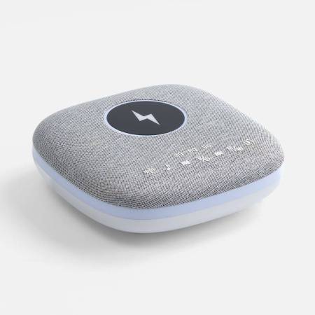 Bluetooth-колонка с беспроводной зарядкой и подсветкой Terrafonic, серая