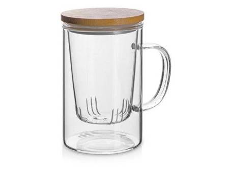 Стеклянная кружка с заварочной емкостью "Milfoil"