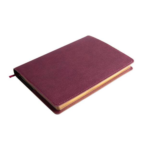 Ежедневник недатированный портфолио Mark, А5, бордовый, кремовый блок