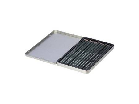 Набор чернографитовых карандашей  "Sketch & Art" ,12 шт. b-14b,  металлическая коробка с ложементом