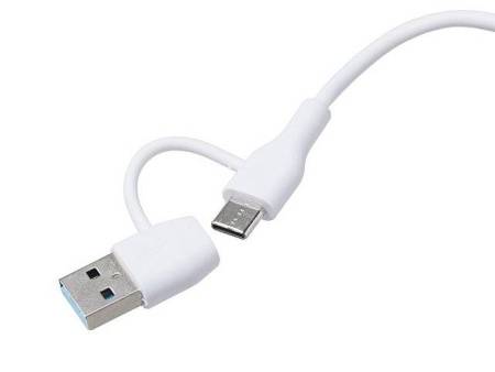 USB хаб «Memo», 2*USB, 2*Type C, бамбук