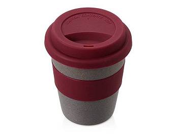 Стакан с силиконовой крышкой "Cafe", burgundy