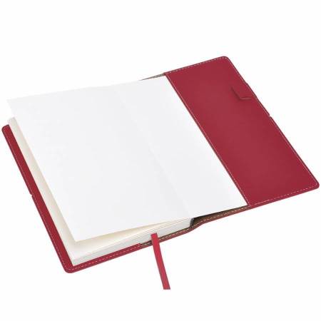 Бизнес-блокнот "BUSINESS", 140*210 мм, красный,  съемная обложка,  блок-линейка