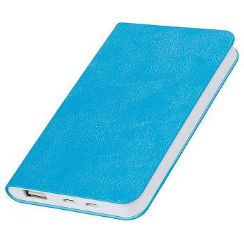 Универсальный аккумулятор "Softi" (5000mAh),голубой, 7,5х12,1х1,1см, искусственная кожа,пл Универсальный аккумулятор "Softi" (5000mAh),голубой, 7,5х12,1х1,1см, искусственная кожа,пл