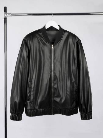 Бомбер из искусственной кожи Univer