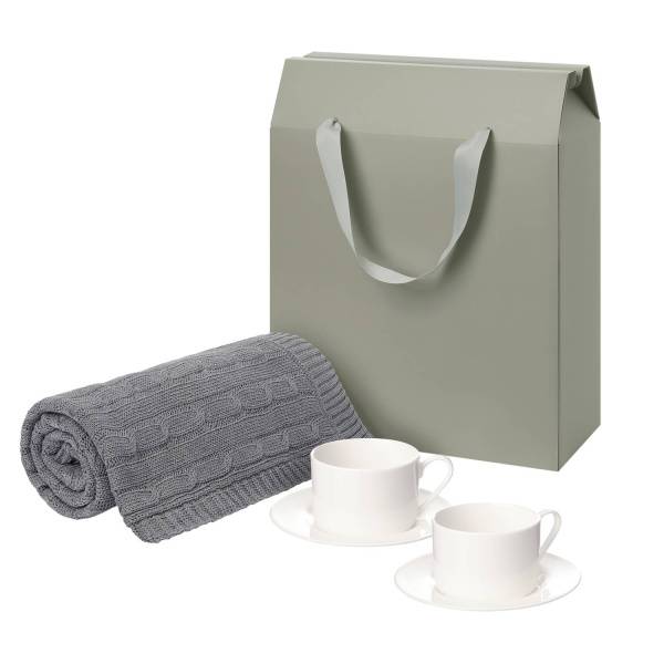 Подарочный набор Mokko, Fado, серый в коробке-пакете (две чайных пары