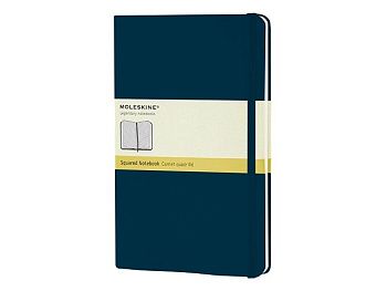 Записная книжка Moleskine Classic (в клетку) в твердой обложке, Large (13х21см), голубой сапфир Записная книжка Moleskine Classic (в клетку) в твердой обложке, Large (13х21см), голубой сапфир