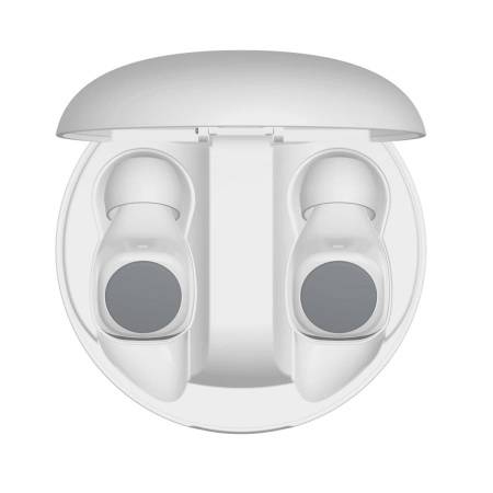 Наушники беспроводные GEOZON SPACE, с зарядным боксом, покрытие soft touch, белые