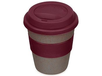 Стакан с силиконовой крышкой "Cafe", burgundy Стакан с силиконовой крышкой "Cafe", burgundy