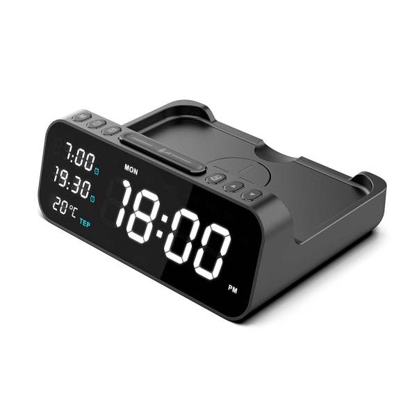 Настольные часы 6в1 с беспроводной зарядкой 10W, Orion