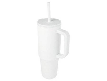 Герметичная термокружка «Brady» с силиконовой трубочкой, переработанная сталь, 900 мл