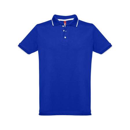 Рубашка-поло мужская SPECTRUM, к/р, белый/черный, S, 100% хлопок