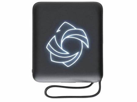 Магнитный беспроводной внешний аккумулятор c подсветкой лого «Энчант», 10000 мАч, черный