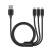 Дата-кабель 3 в 1: micro USB, USB-C, Ligthning, алюминий, 1.2м, черный, Deppa
