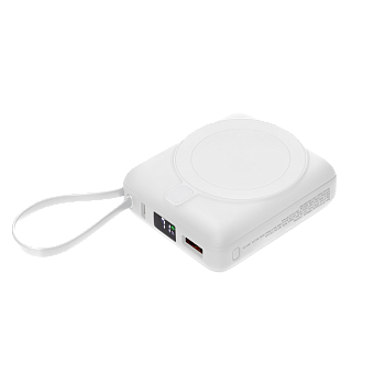 Внешний аккумулятор с подсветкой Ritter PD 10000mAh с функцией беспроводной зарядки 15W, белый