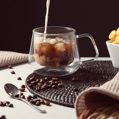 Кружка стеклянная с двойными стенками, Dolce, 350 ml