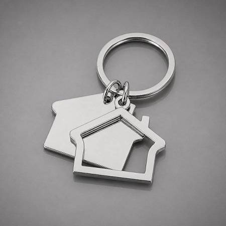 Брелок "Избушка", серебристый