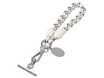 Брелок-браслет "Bohemian" c металлическим держателем для телефона, бело-черный