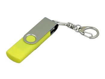 Флешка с поворотным механизмом, c дополнительным разъемом Micro USB, 16 Гб, желтый Флешка с поворотным механизмом, c дополнительным разъемом Micro USB, 16 Гб, желтый